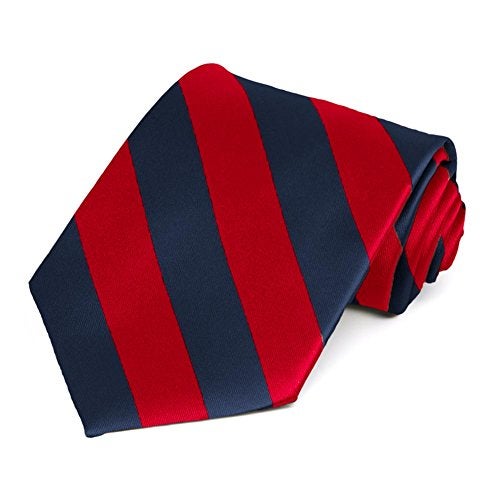 tiemart رباط عنق مخطط (أحمر وزرقة) - Image 1