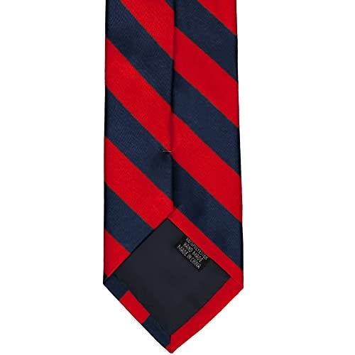 tiemart رباط عنق مخطط (أحمر وزرقة) - Image 5