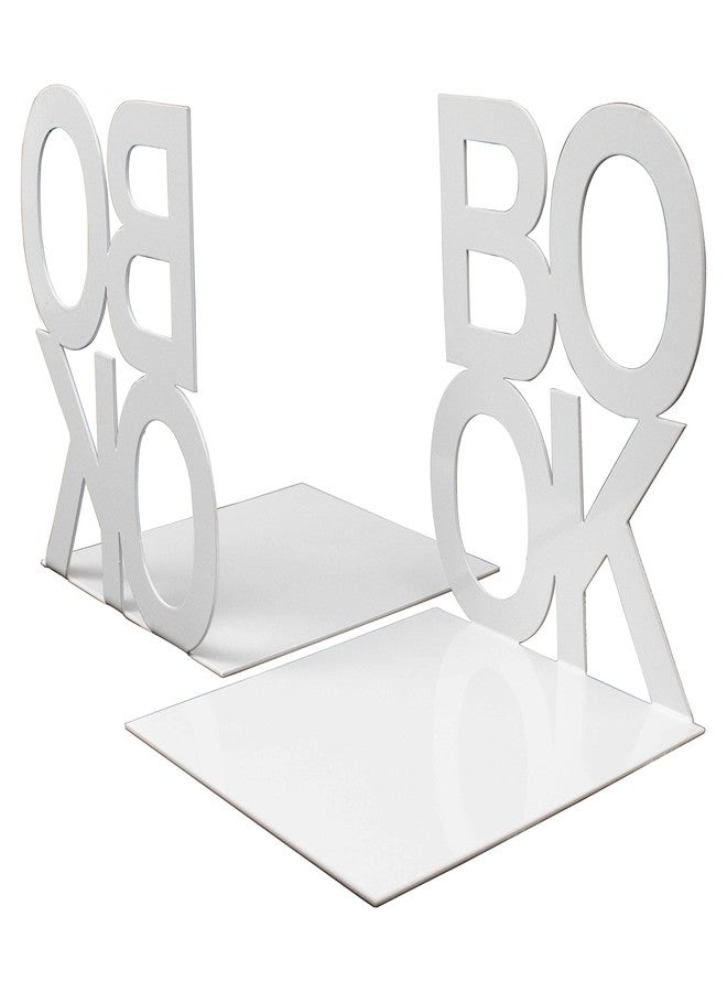 Spillbox رفوف كتب معدنية مانعة للانزلاق من SpillboxMetal | رف | طاولة دراسة | ديكور منزلي | حوامل | حافظة | دعامة | قاعدة | شديدة التحمل | طقم | فواصل كتب للمكتب والمنزل - كتاب أبيض - Image 1