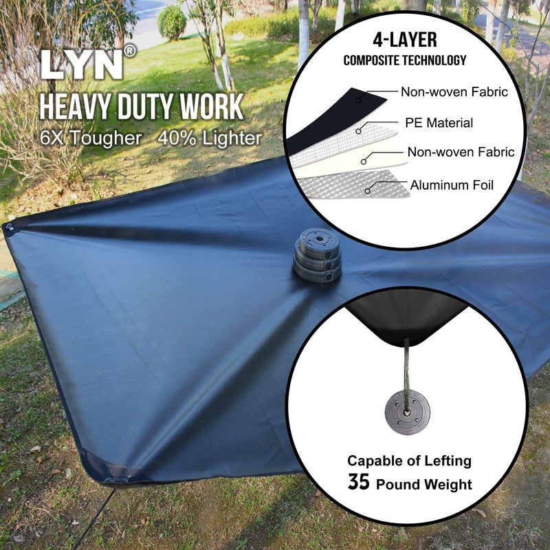 LYN Heavy Duty Emergency Blanket Survival Gear Waterproof Insulated Blanket Emergency Tarp for Camping, Hiking, Bushcraft - Image 3