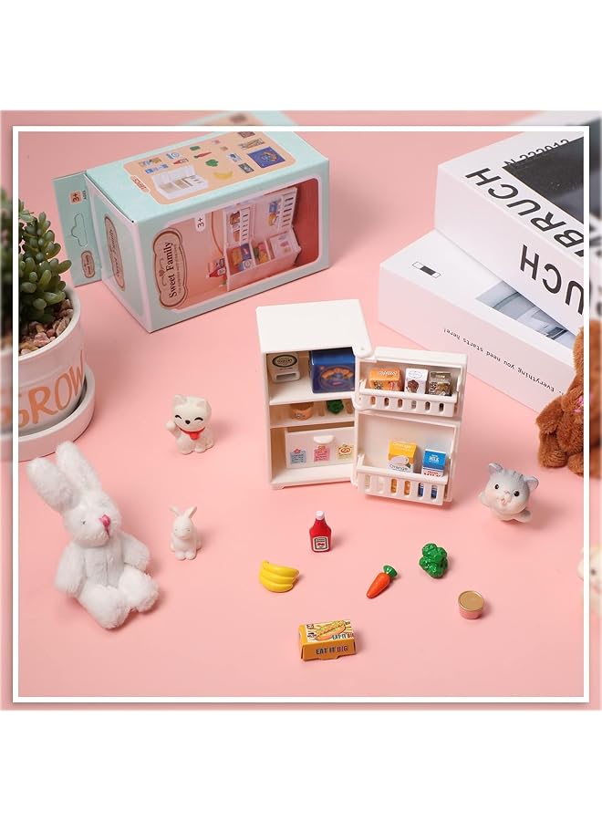 KASTWAVE Miniature Dollhouse Refrigerator Toy 16 Pieces Mini Refrigerator Decorations Miniature Stuff Pretend Toy Decorations Drink Bottles Ice Creams Fake Ice Cubes For Kitchen Game Party Play Toys - Image 4