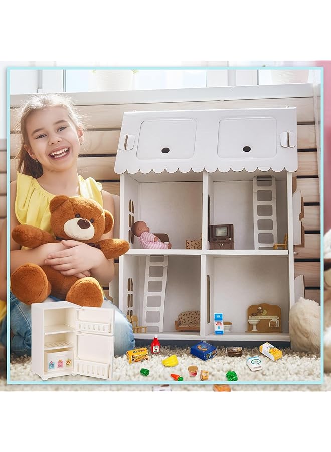 KASTWAVE Miniature Dollhouse Refrigerator Toy 16 Pieces Mini Refrigerator Decorations Miniature Stuff Pretend Toy Decorations Drink Bottles Ice Creams Fake Ice Cubes For Kitchen Game Party Play Toys - Image 5