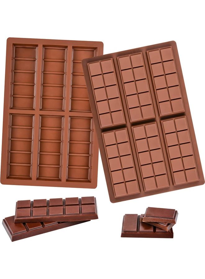 Break Apart Chocolate Protein and Engery Bar Silicone Mold Brown 6.65 x 10inch - Image 1
