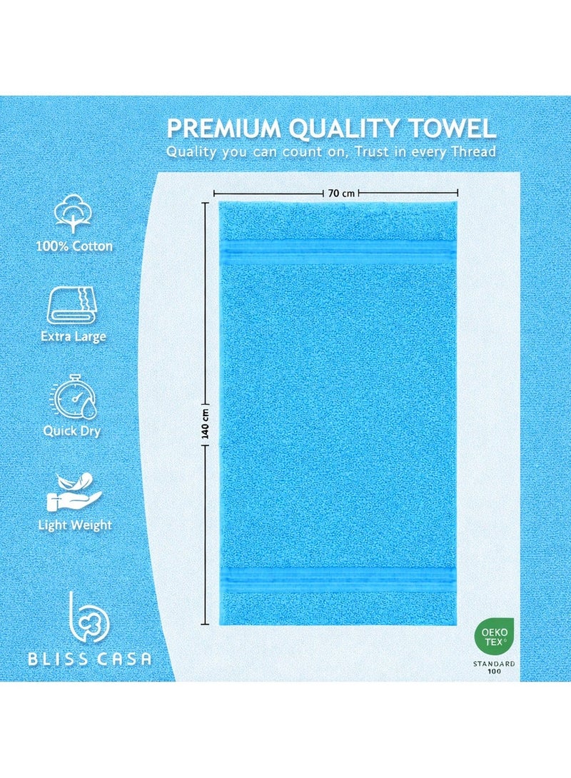 Bliss Casa Bath Towel Set (4 Pack, 70 X 140 cm) - 550 GSM 100% Combed Cotton Quick Drying Highly Absorbent Thick Bathroom Towels - Soft Hotel Quality for Bath and Spa - Image 2
