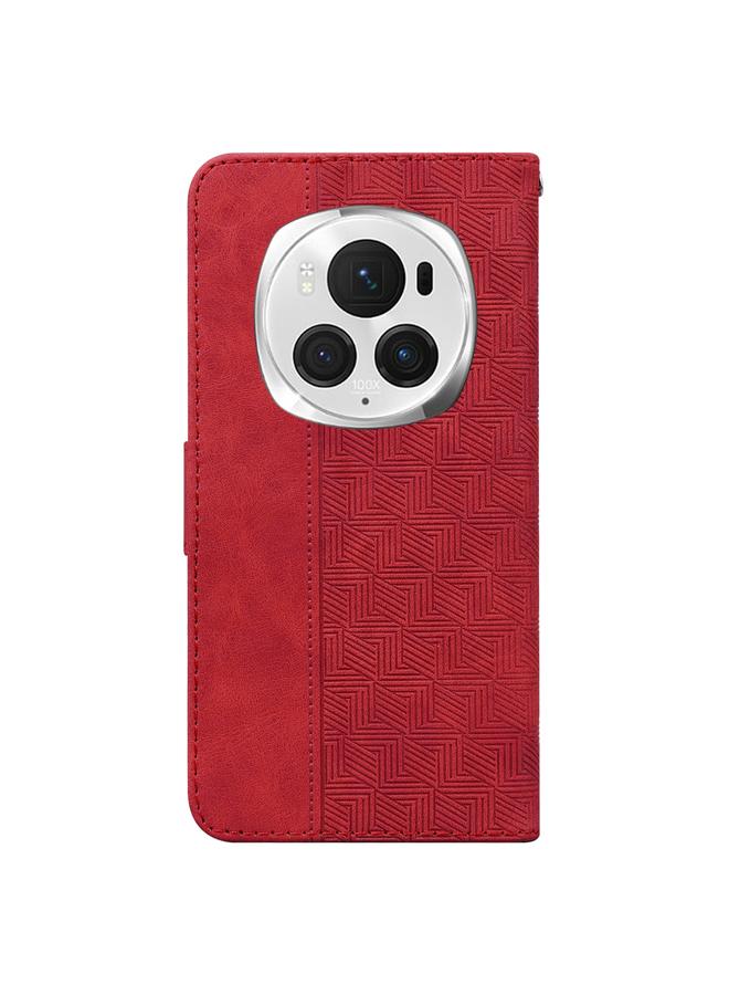 اس-توب جراب هاتف Honor Magic6 Pro من الجلد المنقوش هندسيًا - Image 4