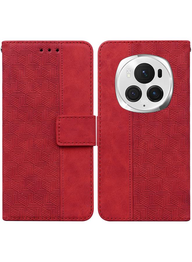 اس-توب جراب هاتف Honor Magic6 Pro من الجلد المنقوش هندسيًا - Image 1