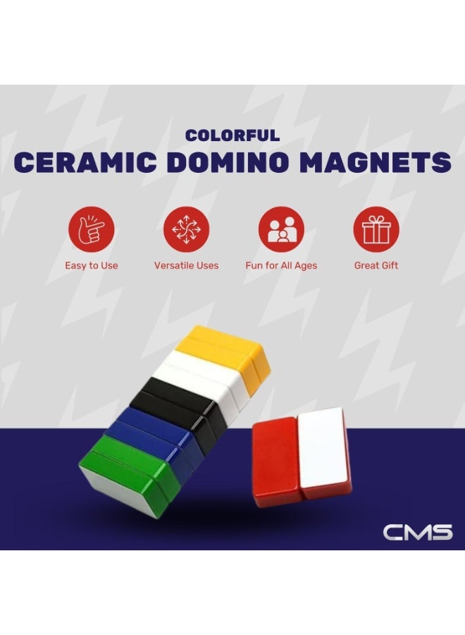 CMS Magnetics - (12-Pack Dominos Multi-Color) Colorful Super Strong Ceramic Domino Magnets for Dry Erase Whiteboards, Bulletins, Refrigerator, Office, Kitchen, School, Classroom - Image 2