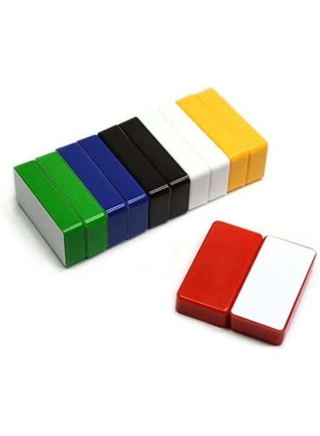CMS Magnetics - (12-Pack Dominos Multi-Color) Colorful Super Strong Ceramic Domino Magnets for Dry Erase Whiteboards, Bulletins, Refrigerator, Office, Kitchen, School, Classroom - Image 1