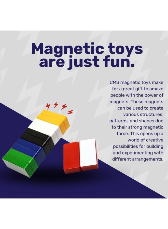 CMS Magnetics - (12-Pack Dominos Multi-Color) Colorful Super Strong Ceramic Domino Magnets for Dry Erase Whiteboards, Bulletins, Refrigerator, Office, Kitchen, School, Classroom - Image 5