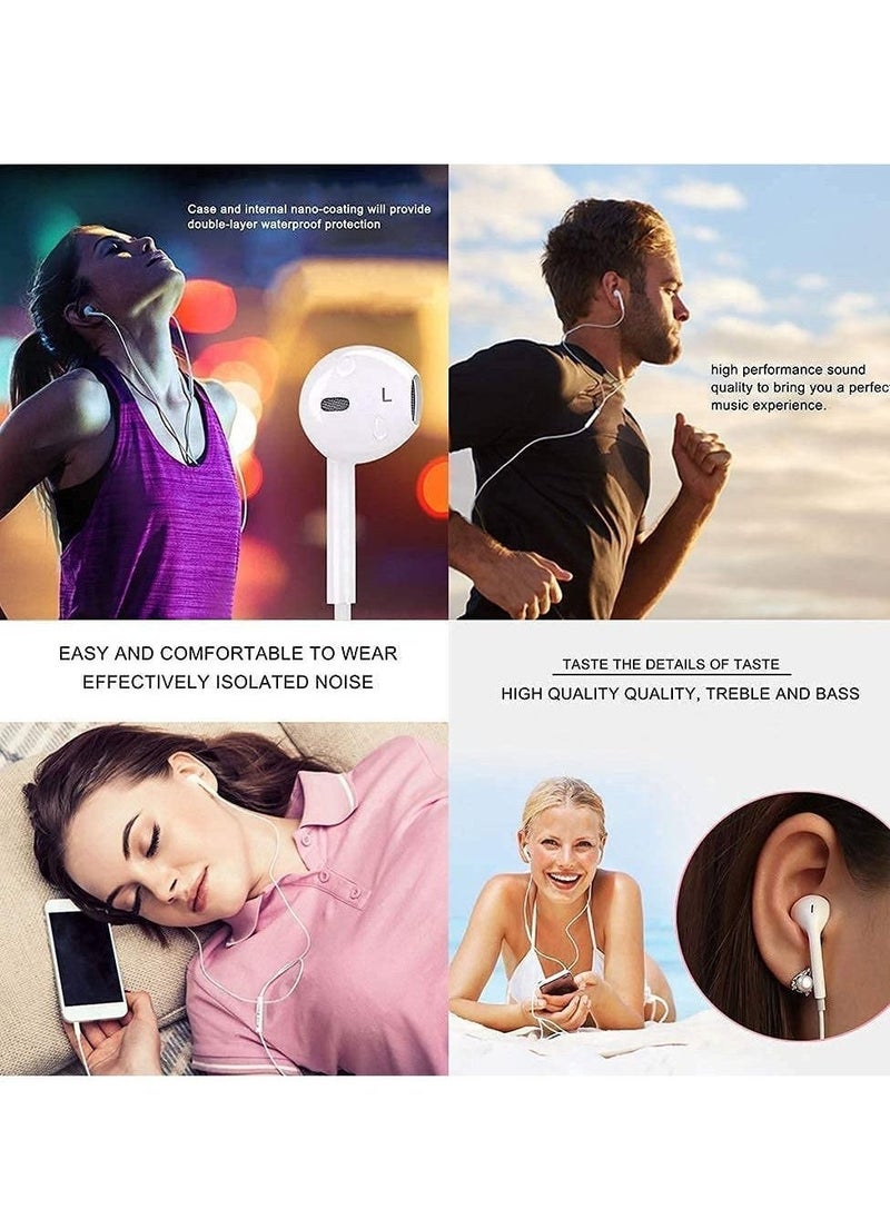 Wired Earphones for iPhone 7/8 Plus/ X/XR/XS Max/11/12 Pro Max (White) - Image 2