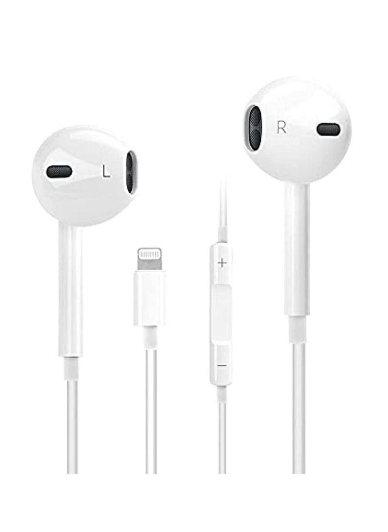 Wired Earphones for iPhone 7/8 Plus/ X/XR/XS Max/11/12 Pro Max (White) - Image 1