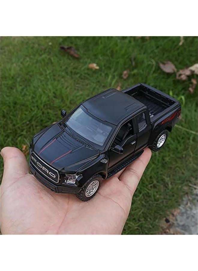 F150 Pickup Truck Toys for Boys Age 3-8 Raptor Toy Trucks for Boy Ages 4-7 Diecast Metal Model Truck with Light and Sound Pull Back Toy Cars Gifts for 3+ Year Old Kids (Black) - Image 5