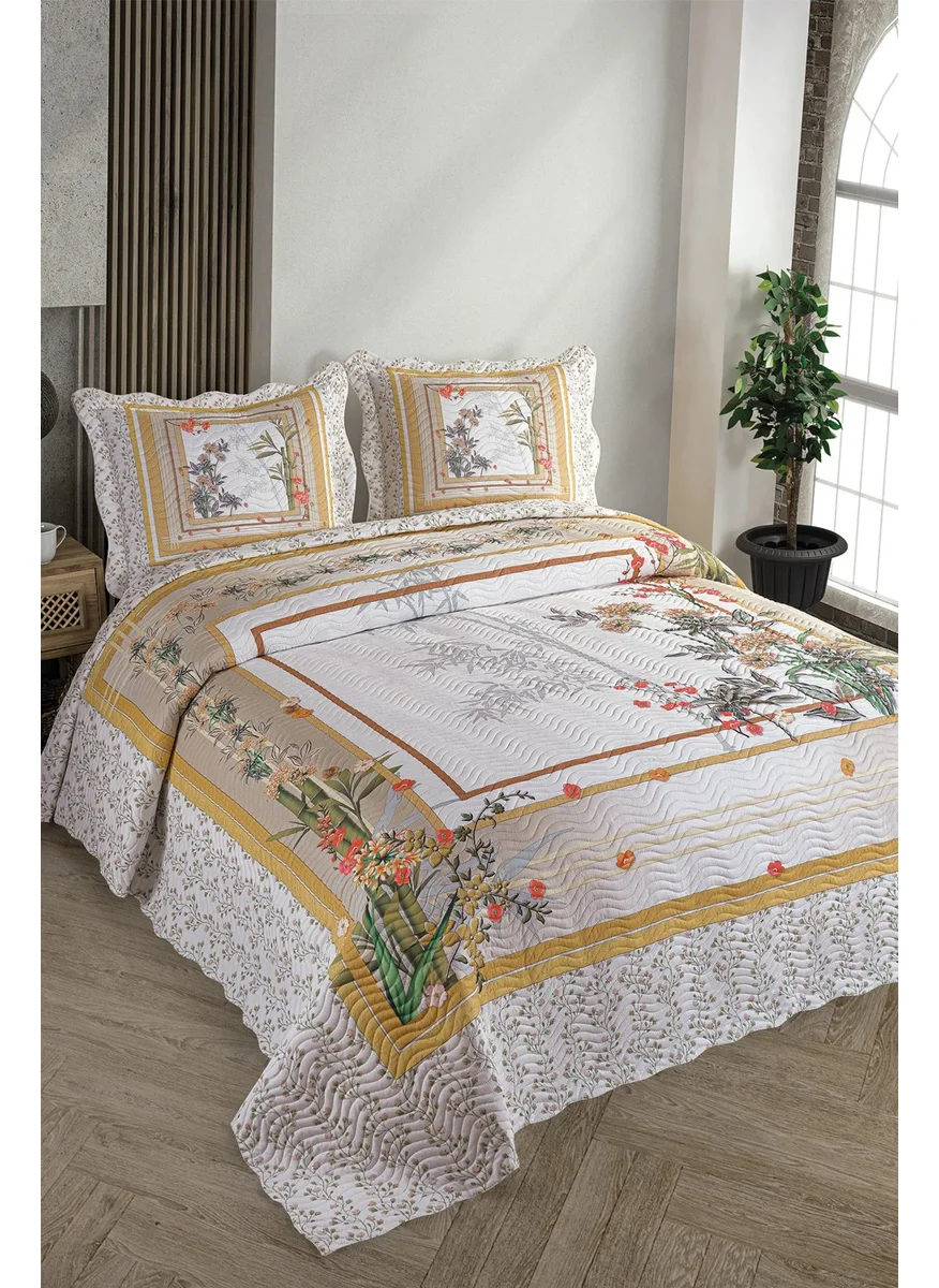 Favora Cover Bamboo Double Quilted Bedspread Set - Yellow