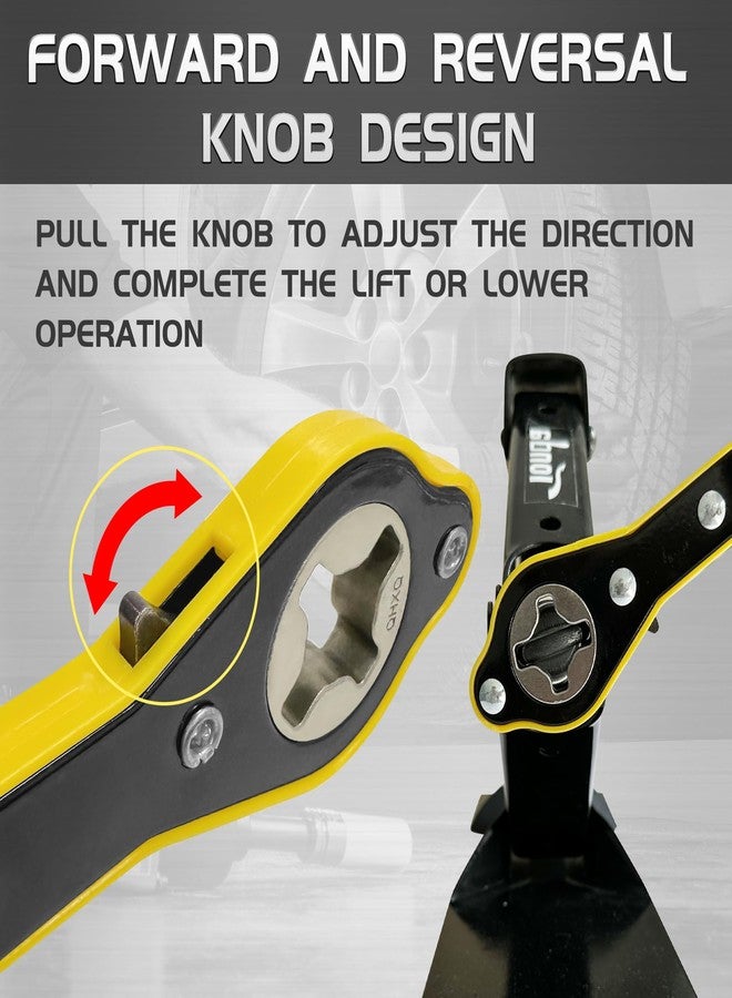 TONDA Jack Ratchet Wrench, Auto Labor-Saving Car Jack Wrench for Scissor Jack with Long Handle, 360 Degree Swivel Lug Wrench for Tire Jack, Forward and Reversal Knob Design - Image 5