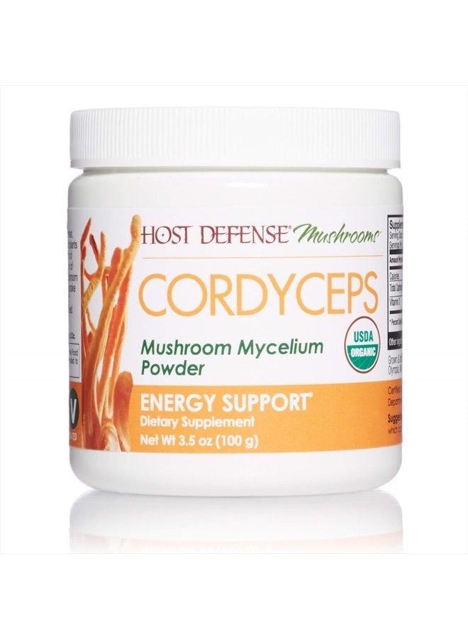 Host Defense , Cordyceps Powder, Supports Energy, Stamina and Athletic Performance, Mushroom Supplement, 3.5 oz, Plain - Image 1