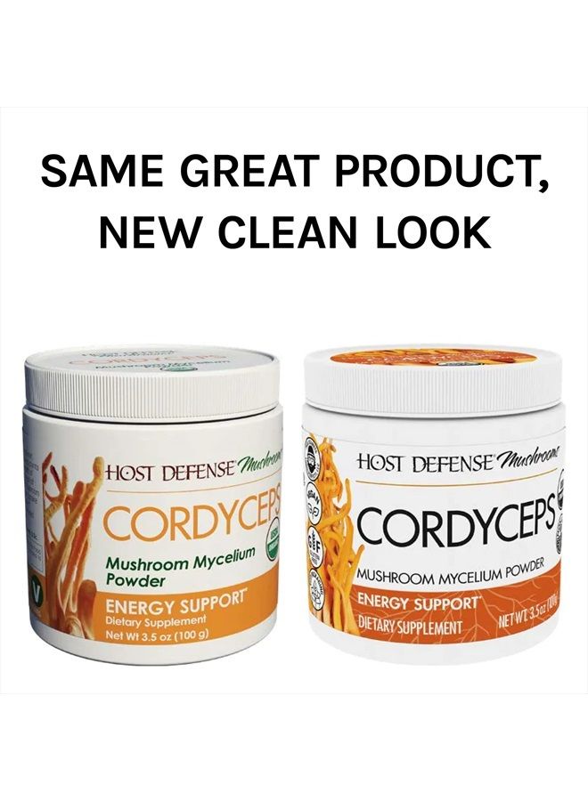 Host Defense , Cordyceps Powder, Supports Energy, Stamina and Athletic Performance, Mushroom Supplement, 3.5 oz, Plain - Image 2