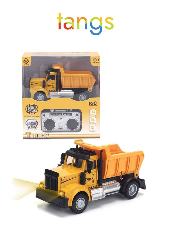 tangs 2.4GHz Remote Control Alloy Dump Truck – 1:64 Scale with Manually Tipping Bed & LED Lights - Image 1