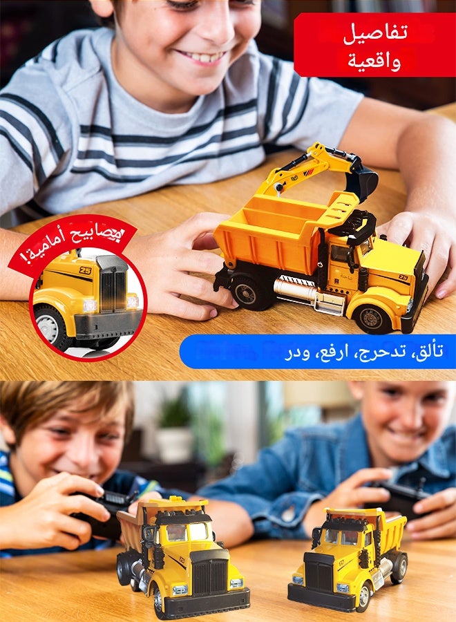 tangs 2.4GHz Remote Control Alloy Dump Truck – 1:64 Scale with Manually Tipping Bed & LED Lights - Image 2
