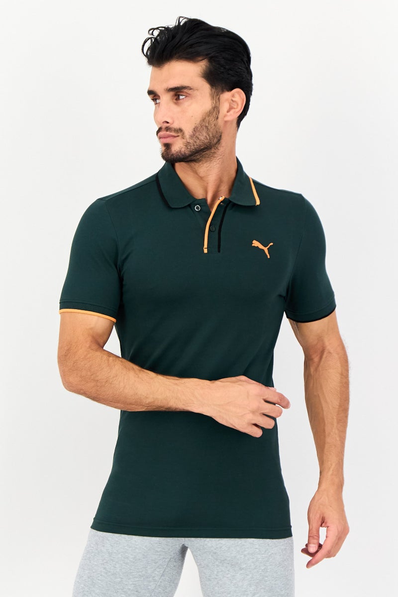 PUMA Men Sportswear Fit Short Sleeve Outdoor Polo Shirt, Dark Green - Image 1