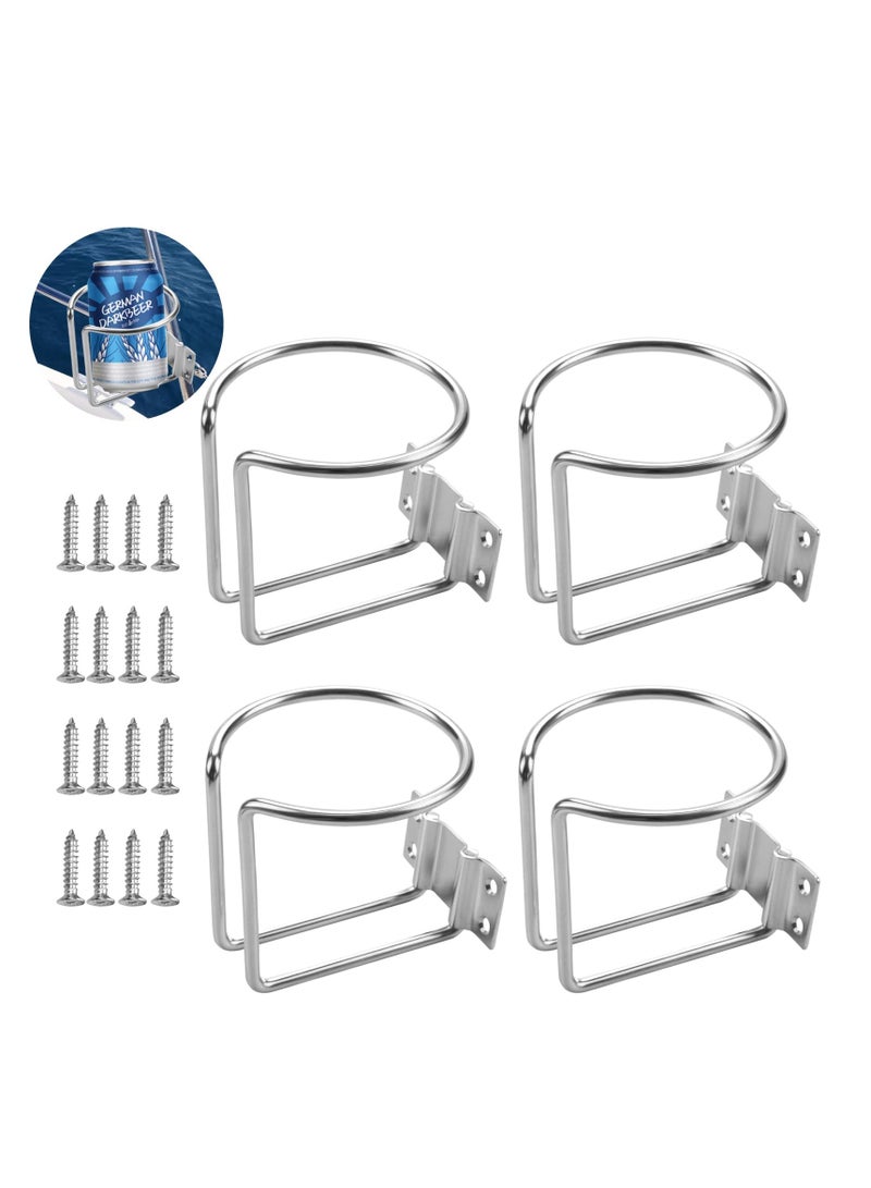 SYOSI 4 Pcs Boat Cup Holder, Stainless Steel Boat Ring Cup, Drink Holder Universal Drink Holder for Marine Yacht Truck RV Car Trailer Hardware - Image 1