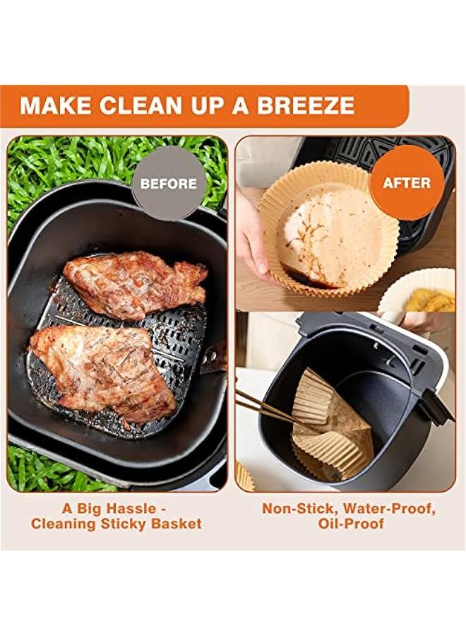 Air Fryer Paper Liners Disposable: 125PCS Non-Stick Air Fryer Parchment Paper, Food Grade Baking Liner for Baking Roasting Microwave (8IN-Round) - Image 5