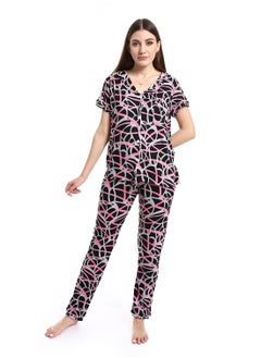 Caesar Women Pajama Set With Pants And Button Design  - Image 1