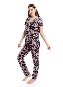 Caesar Women Pajama Set With Pants And Button Design  - Image 2