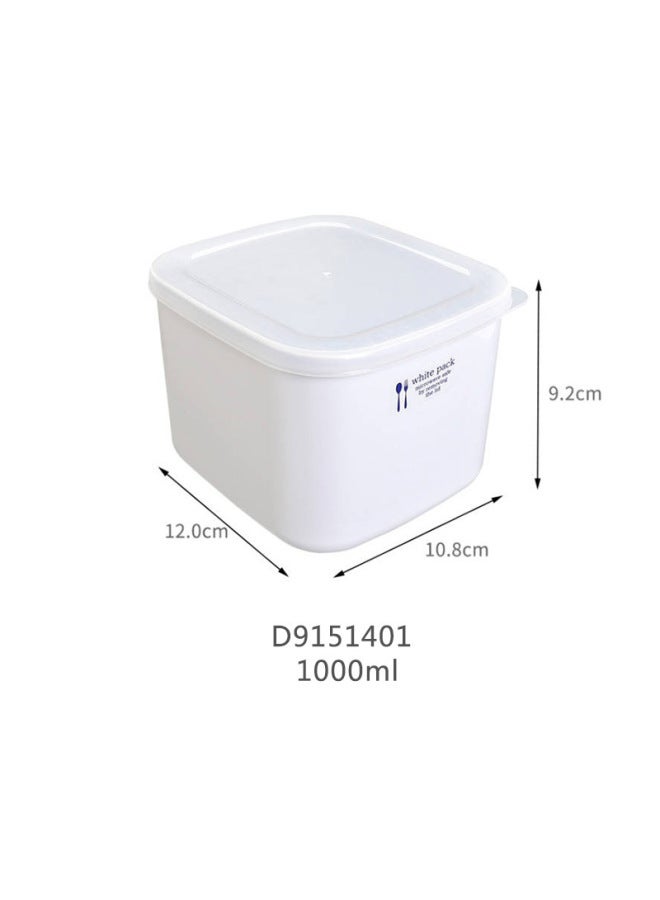 Refrigerator Fresh-keeping Box Kitchen Food Sealed Box Plastic Food Grade Lunch Box Frozen Fruit And Vegetable Refrigerator Storage Box-Specifications:1000ml (caps Cannot Be Microwaved)  - Image 1