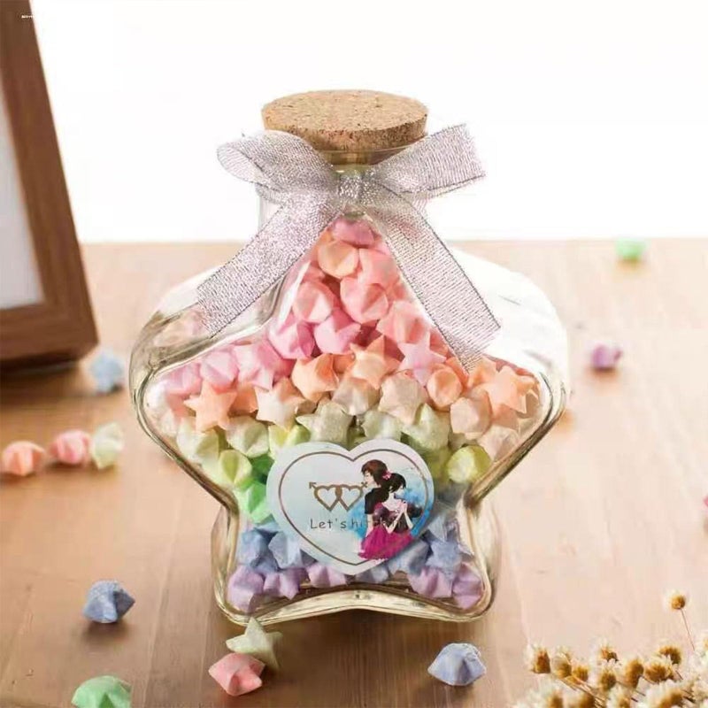 CKNCY 300 Sheets Luminous Origami Star Paper Strips 18 Different Styles Glow in the Dark Lucky Paper Stars Strips for DIY Handmade Crafts - Image 4