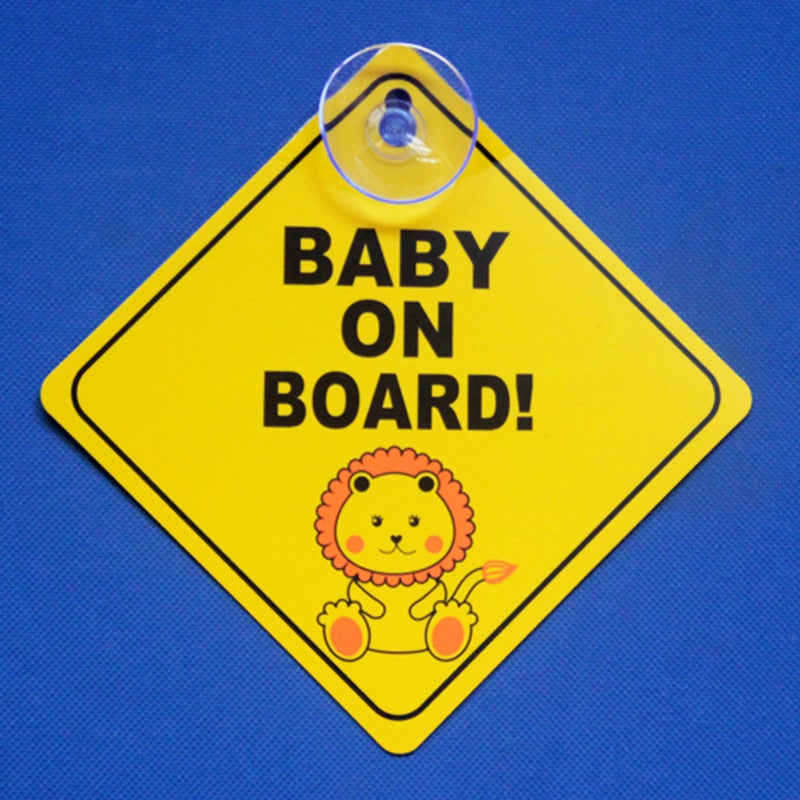 Generic Factory Direct 1mm environmental protection PP suction cup car stickers three-color BABY ON BOARD cartoon car stickers wholesale Yellow + Black + Brown