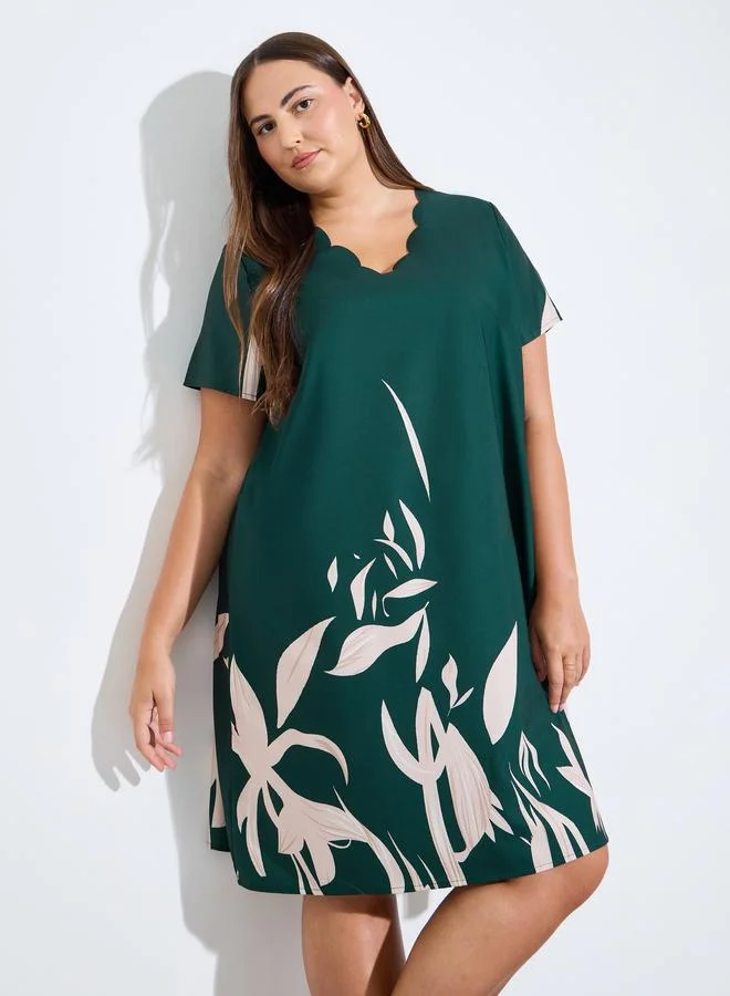 Take Two Printed Knee Length A-Line Dress