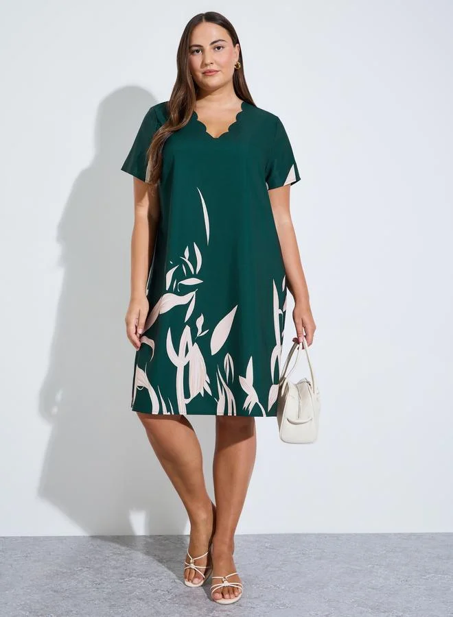 Take Two Printed Knee Length A-Line Dress