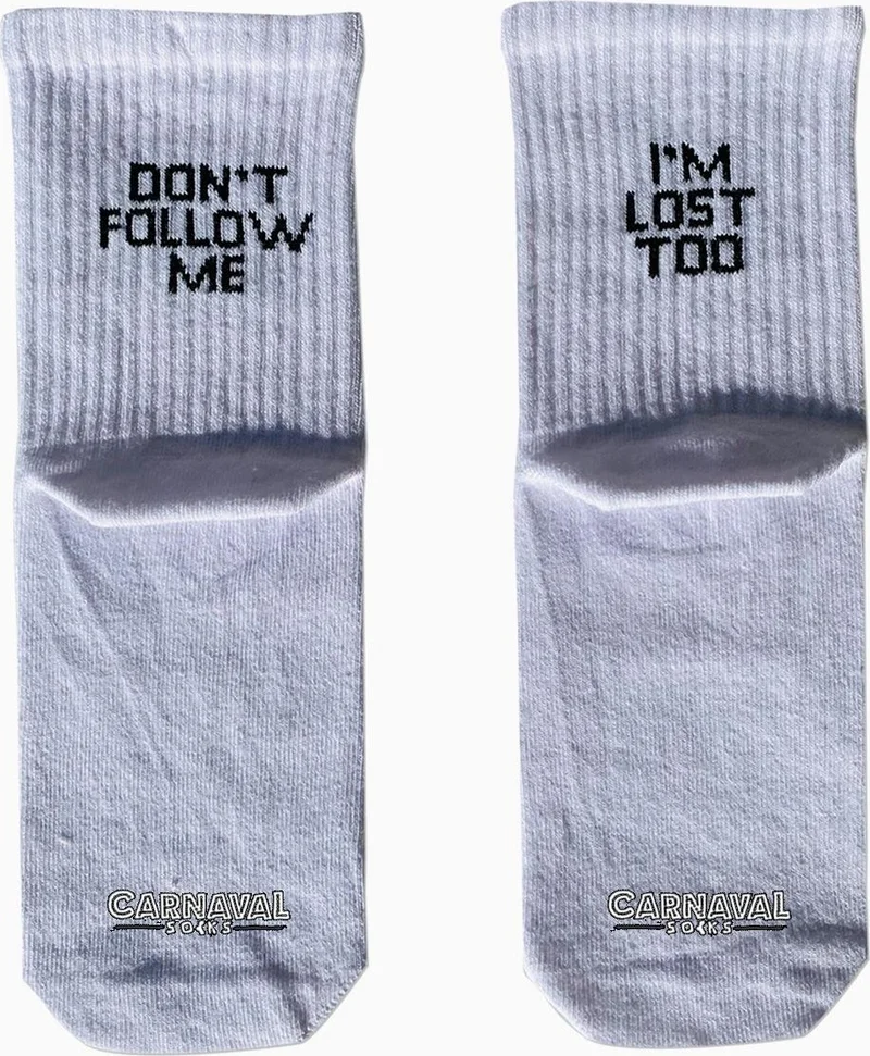 كارنافال سوكس Don't Follow Me I'm Lost Too Written Patterned Colorful Sports Socks