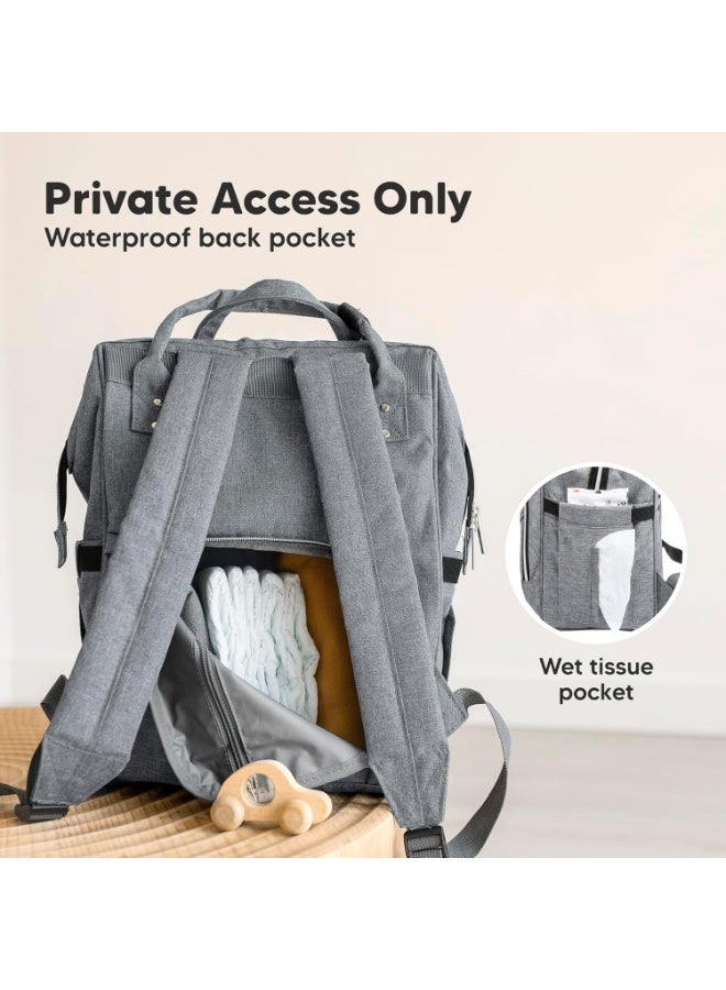 KeaBabies Baby Diaper Bag Backpack - Large Baby Bag for Boys, Girls, Waterproof Multi Function Travel Diaper Backpack with Changing Pad, Durable Travel Essentials for Moms and Dads (Classic Gray) - Image 5