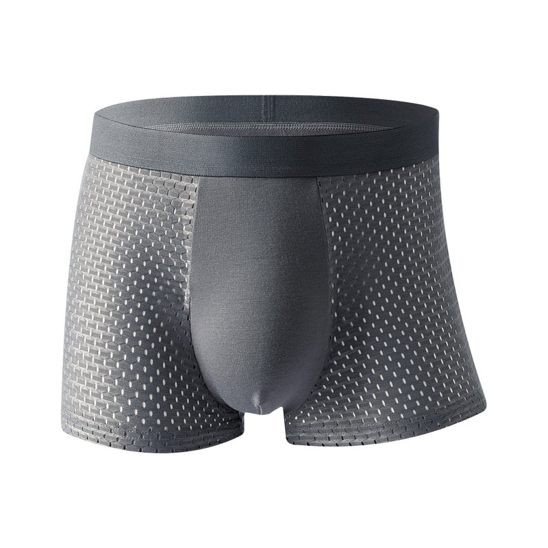 Cool Mesh Mens Boxer Briefs Ice Silk Gray (half MeSH) 