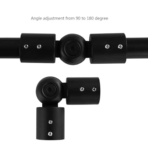 Elifel Window Corner Curtain Rod Connector Set of 2, Adjustable Curtains Rods Connector for Bay Windows Blinds with 1 inch Black Color Metal - Image 5
