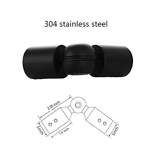 Elifel Window Corner Curtain Rod Connector Set of 2, Adjustable Curtains Rods Connector for Bay Windows Blinds with 1 inch Black Color Metal - Image 2