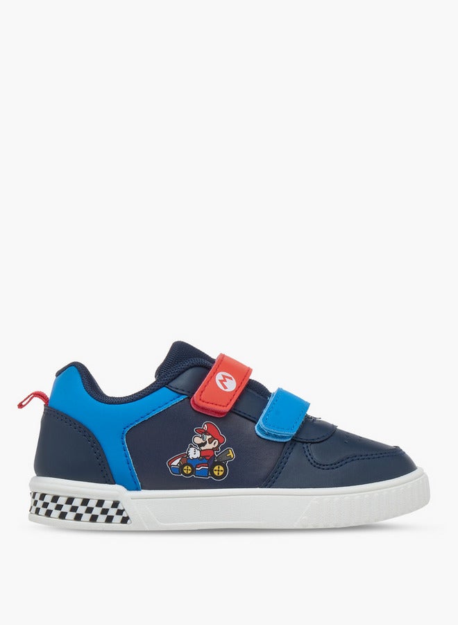 Super Mario Printed Sneakers with Hook and Loop Closure - Image 3