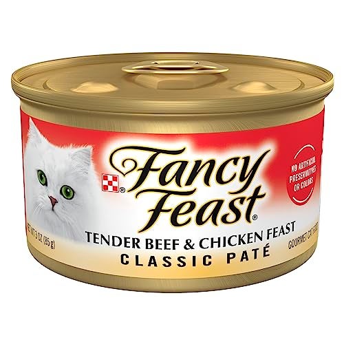 Fancy Feast Purina Fancy Feast Tender Beef and Chicken Feast Classic Grain Free Wet Cat Food Pate - (Pack of 24) 3 oz. Cans - Image 1