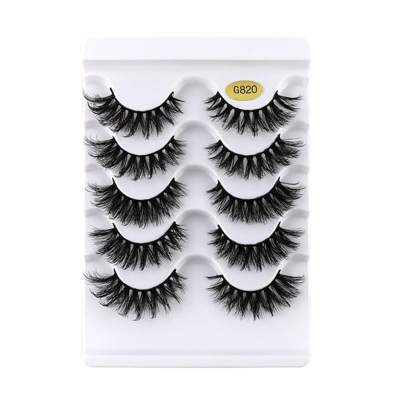 LABRIMP 5 Pairs 3d Colored False Eyelashes Natural Thick Makeup Lash Extensions for Women Party Eye Decoration - Image 1