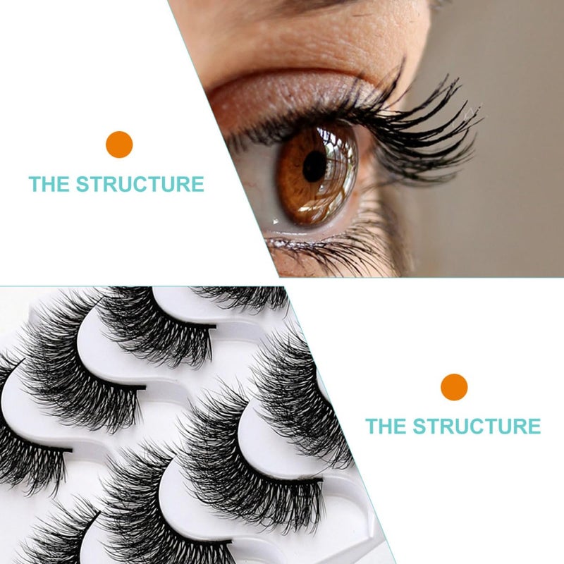 LABRIMP 5 Pairs 3d Colored False Eyelashes Natural Thick Makeup Lash Extensions for Women Party Eye Decoration - Image 4