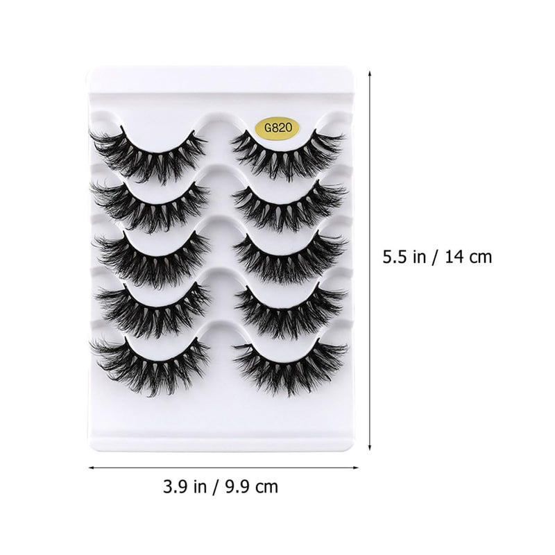 LABRIMP 5 Pairs 3d Colored False Eyelashes Natural Thick Makeup Lash Extensions for Women Party Eye Decoration - Image 2