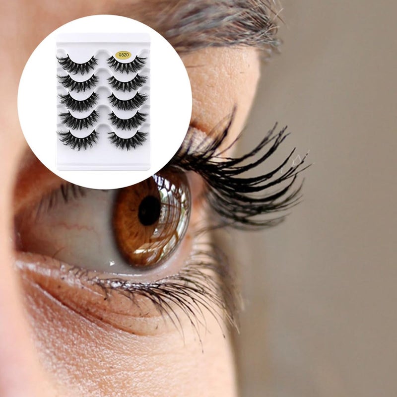 LABRIMP 5 Pairs 3d Colored False Eyelashes Natural Thick Makeup Lash Extensions for Women Party Eye Decoration - Image 3