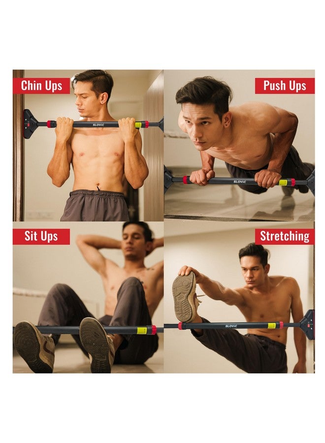 SLOVIC Door Pull Up Bar For Home Workout [200 Kg Load Capacity]| No Screw Pull Up Bar Stand With Anti-Skid Grip [Length 72-110 Cm]| Gym Equipment For Home Workout | Pull Up Bar Wall Mounted For Height - Image 2