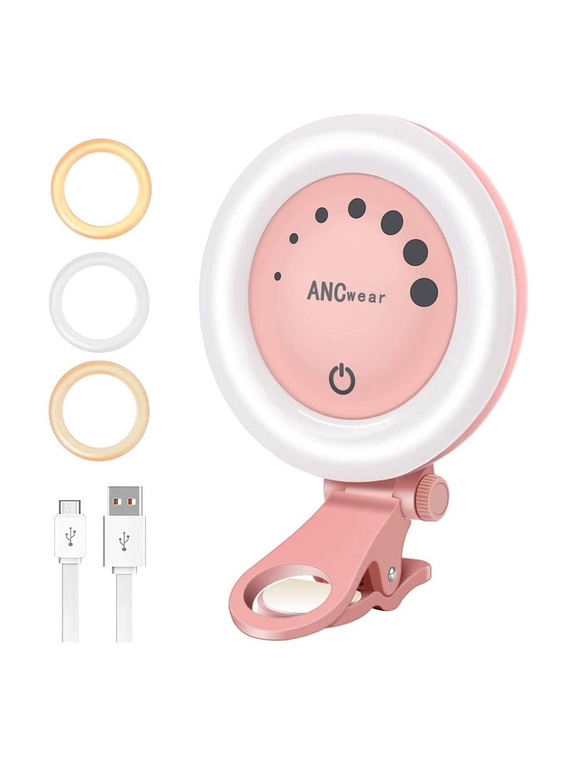 Y&D Selfie Ring Light, for Phone iPhone Laptop Mini Clip On and Portable Light Photography, Makeup, 21 Mode 60 Led Beads 500mhA Rechargeable  - Image 1