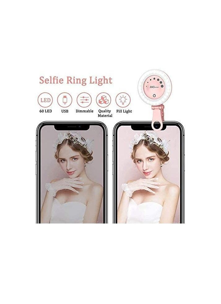 Y&D Selfie Ring Light, for Phone iPhone Laptop Mini Clip On and Portable Light Photography, Makeup, 21 Mode 60 Led Beads 500mhA Rechargeable  - Image 2