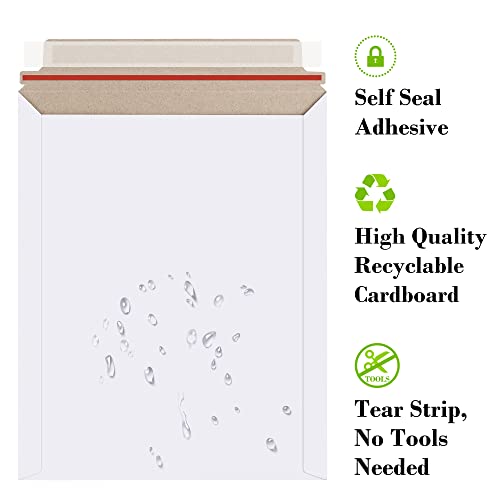 Poever Photo Document Mailers 9.25x11.75 White Cardboard Envelopes 25 Pack Rigid Self Seal Mailing Envelopes, Stay Flat Shipping Envelopes for Documents - Image 3