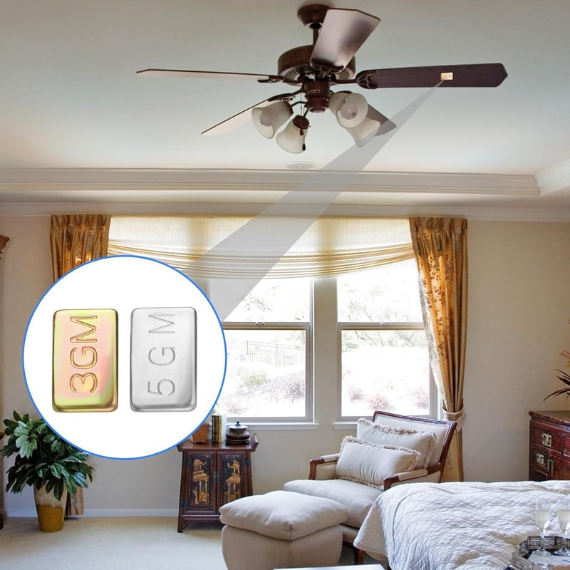 LUSTRIB 21PCS Fan Weights Balance Kit, Ceiling Fan Weight Balance Kit, Fan Blade Balancing Kit Include 3 Pcs 3 Balance Tabs,1 Balance Clip,3 Pcs 2 Balance Blocks,1 Clip Ceiling Fan Weight Balancing - Image 4
