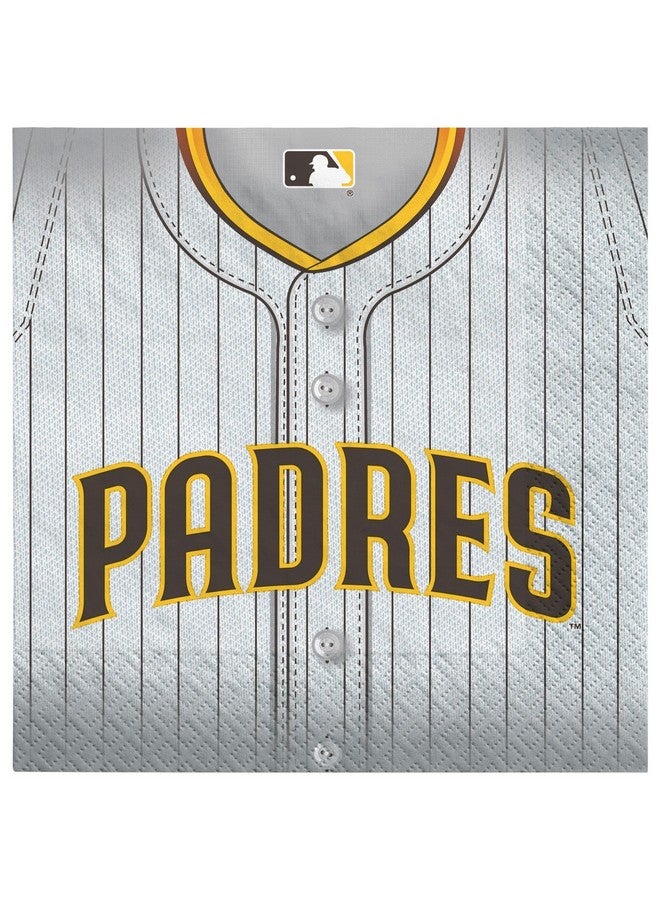 Amscan Multicolor San Diego Padres Luncheon Paper Napkins (Pack Of 36) 6.5" X 6.5" Perfect For Game Day Celebrations Tailgating Reunions & Themed Parties - Image 1