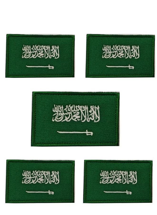 الضفدع الحقيقي مجموعة من 5 رقعة علم المملكة العربية السعودية، رقعة تطريز علم المملكة العربية السعودية للقبعات والحقائب التكتيكية والسترات والملابس، رقعة فريق الجيش - Image 2